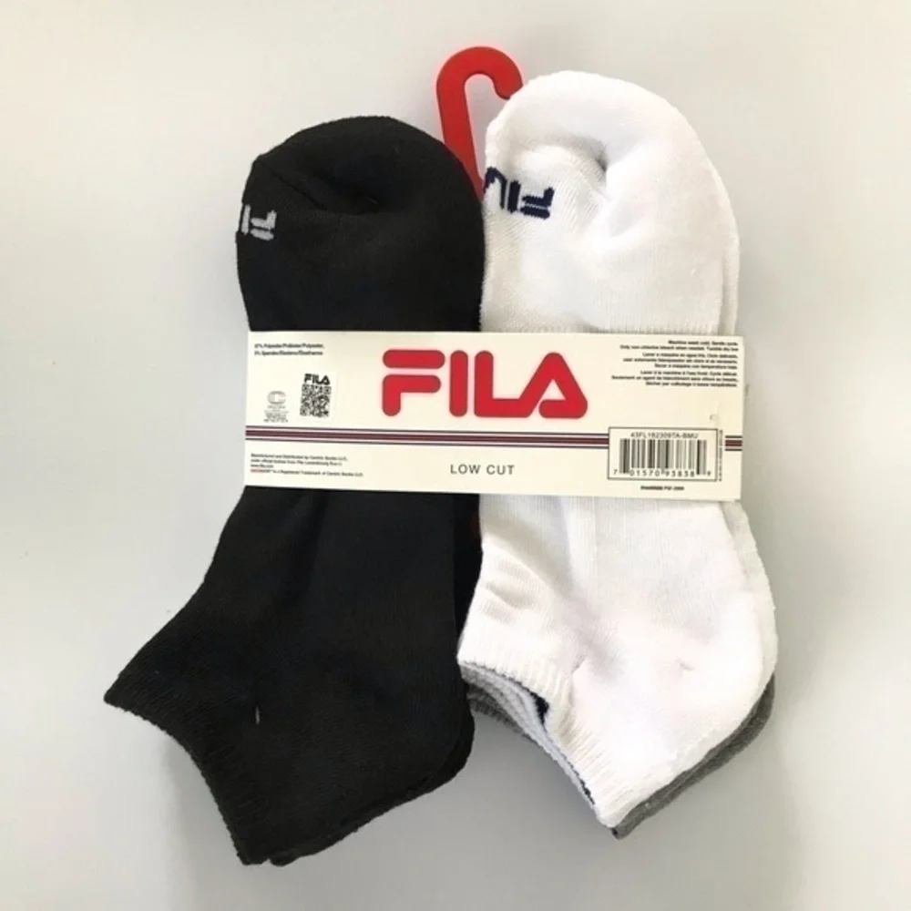Fila women’s no show socks 6 pairs size 4-10 white gray black